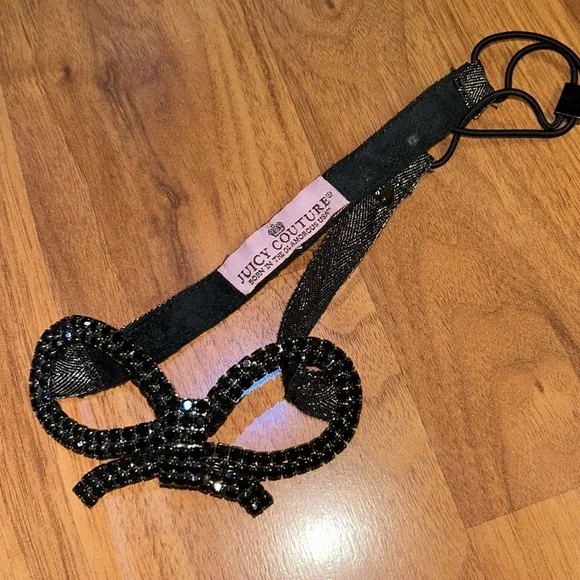 Original Juicy Couture Rhinestone Bow Sparkle Elastic Headband